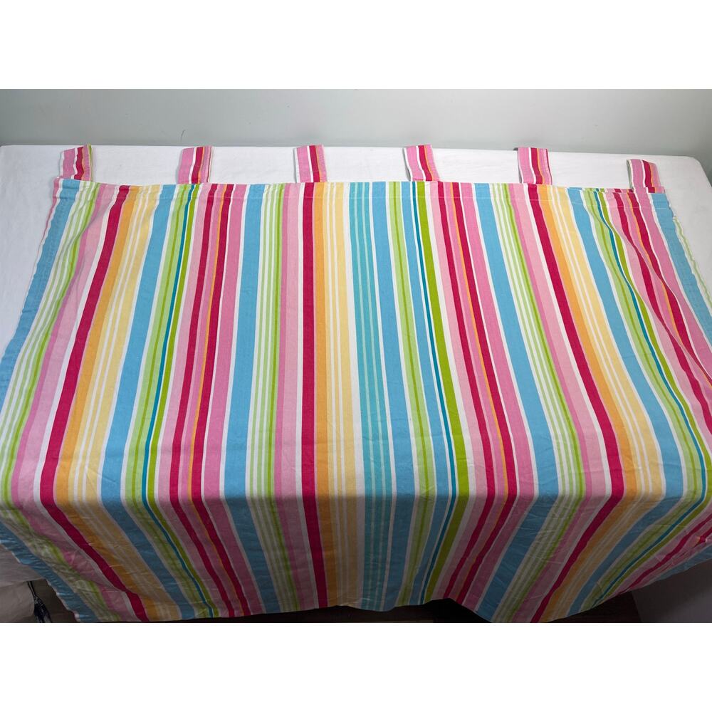 Your Zone Tab Curtains 4 Panels 39x78" Multicolor Stripe Cotton Boho Fiesta